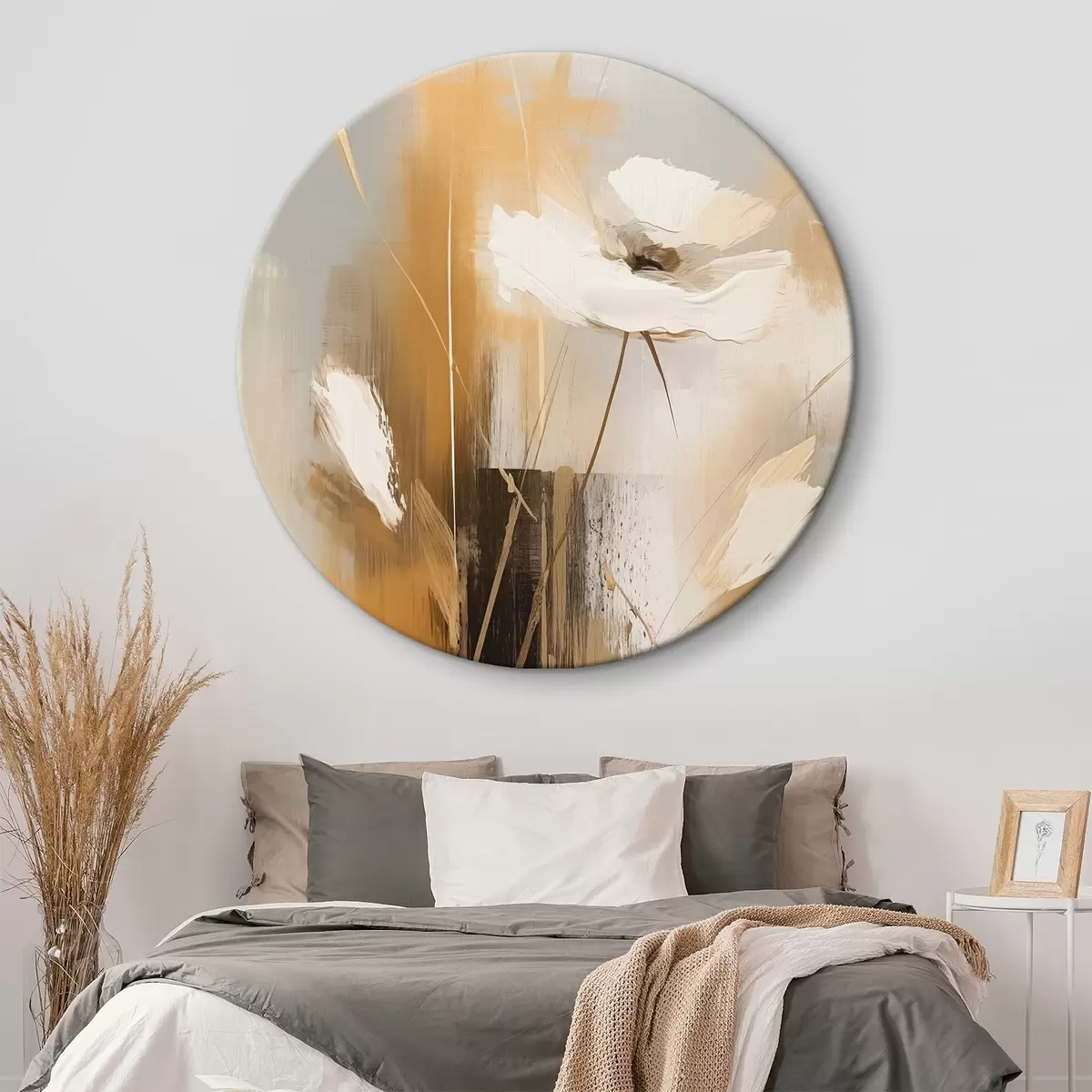 Okrúhle obrazy Abstraktná divoká kvetina r46453