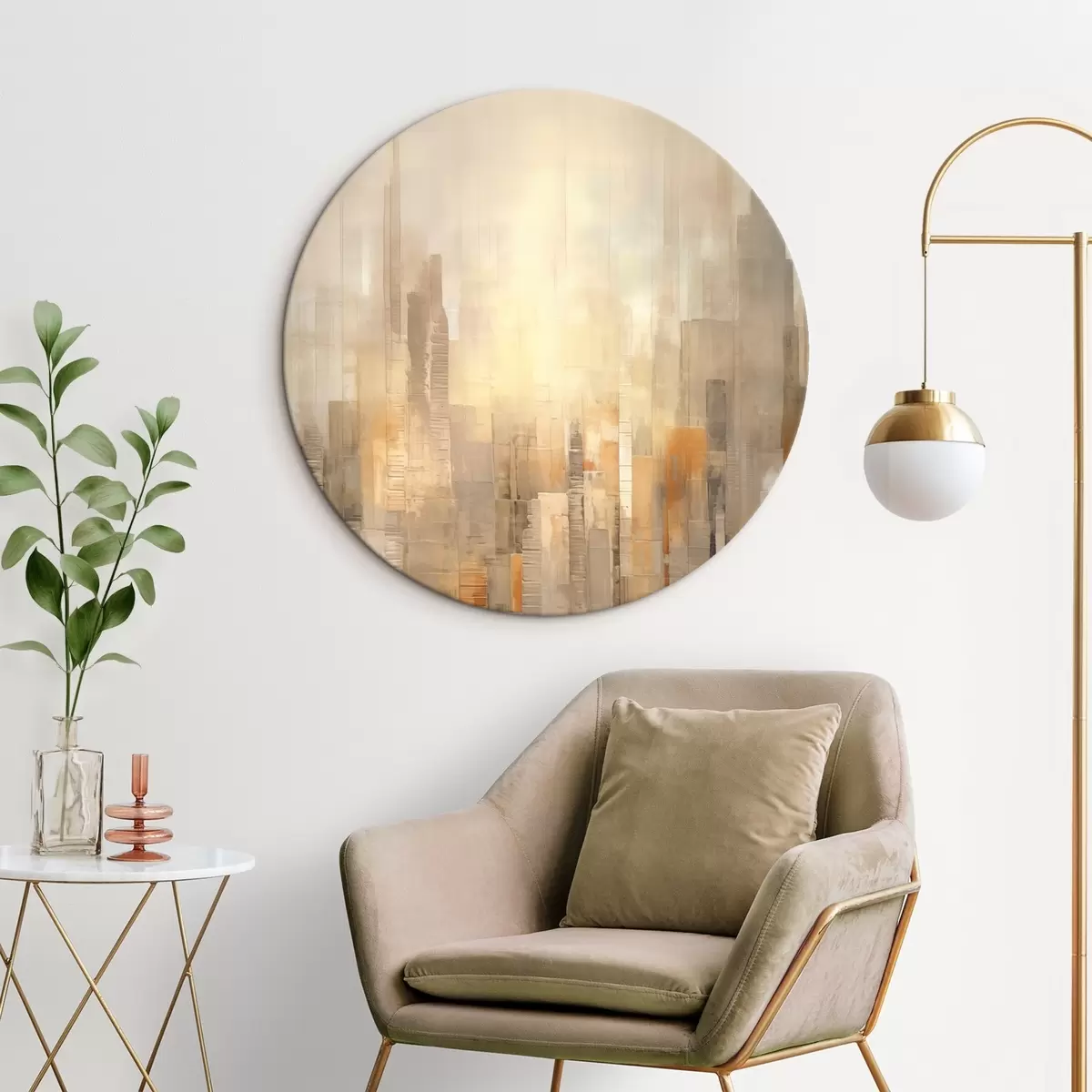 Okrúhle obrazy Abstraktná mestská krajina r46580