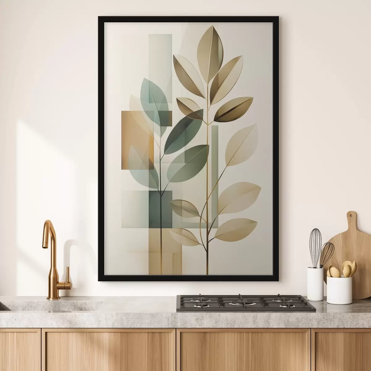 Plagáty Geometrická abstrakcia s listami f46581