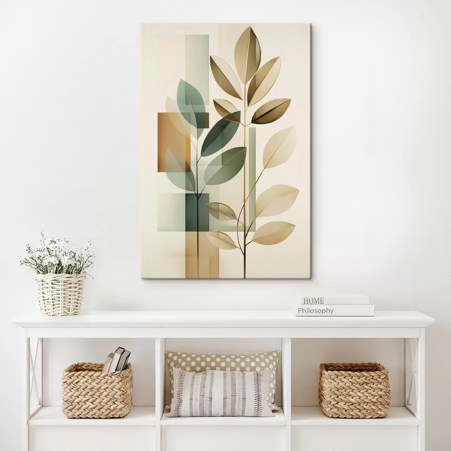 Obraz Geometrická abstrakcia s listami s46581