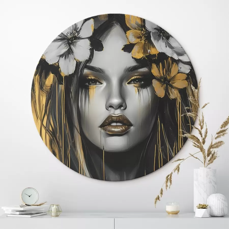 Obraz Abstraktný portrét ženy s kvetmi r46454