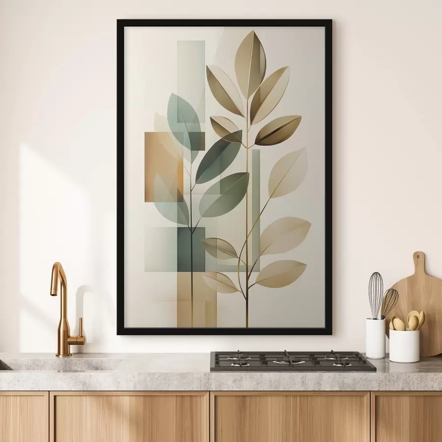 Fototapety Geometrická abstrakcia s listami f46581