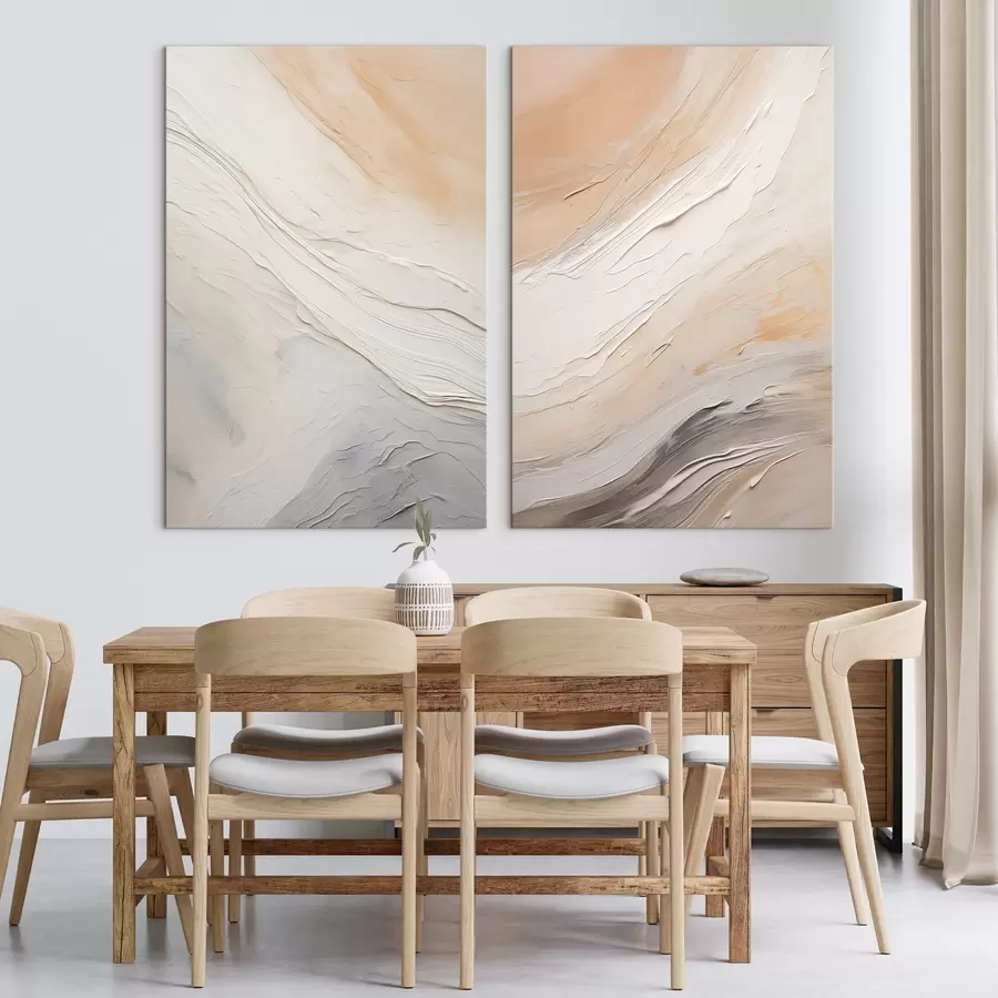 Obraz Neutrálne omietkové textúry s plynulými reliéfnymi vrstvami m00971