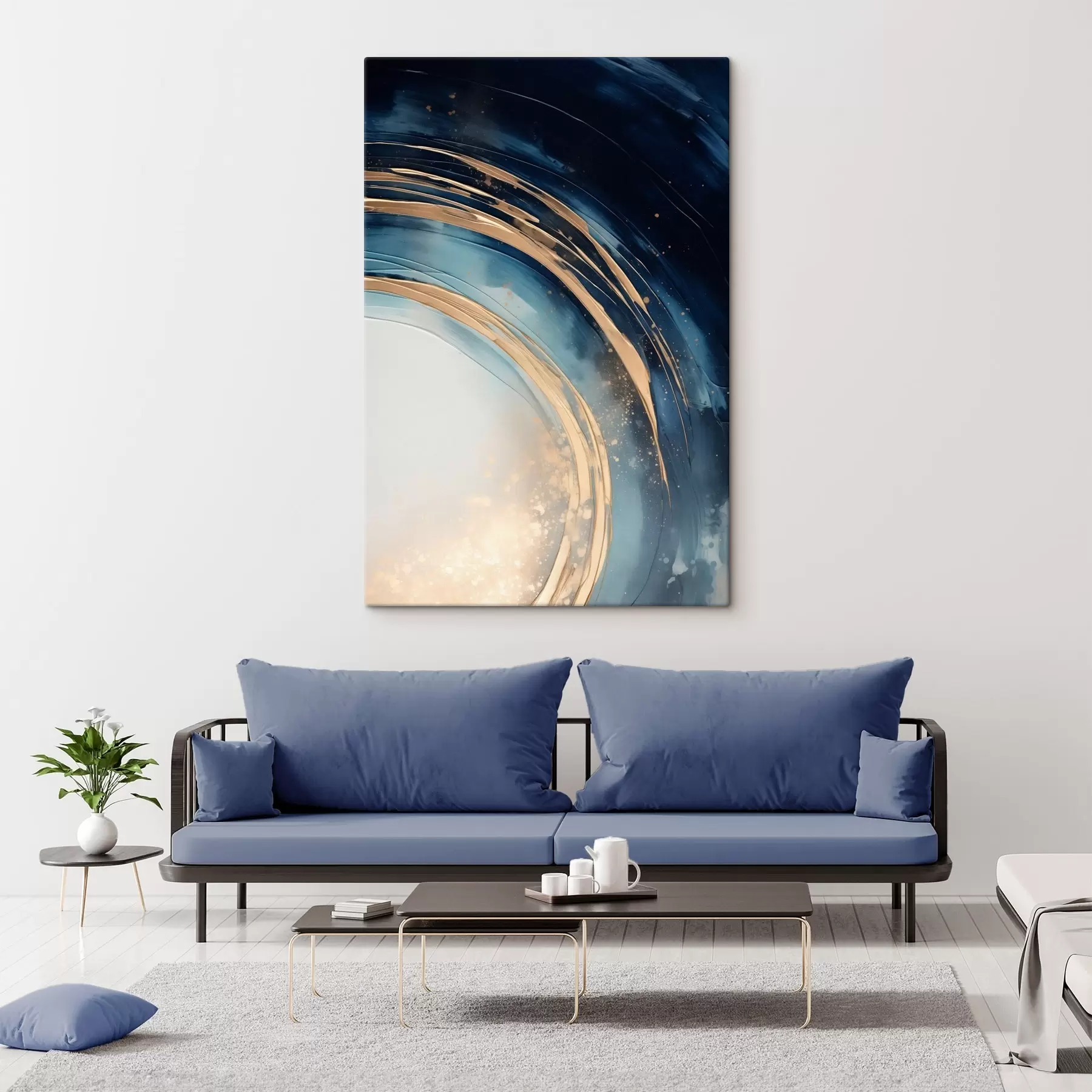 Obraz Úzke vrstvené prstence nad bledým horizontom s46489