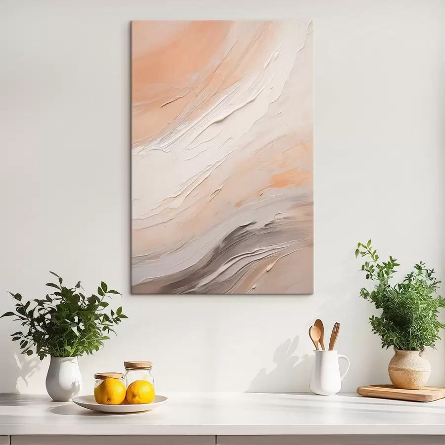 Obraz Textúrovaná omietka v teplých béžových odtieňoch s jemnou šedou farbou s46511