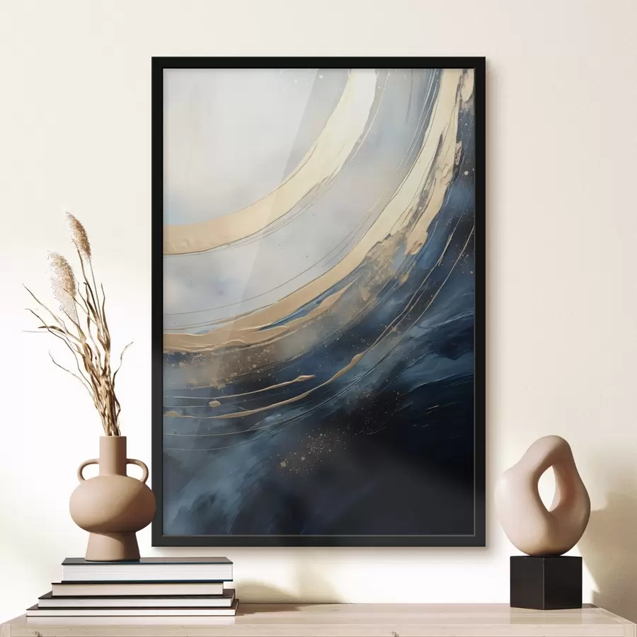 Fototapety Široké svetelné oblúky na tmavomodrom pozadí f46487