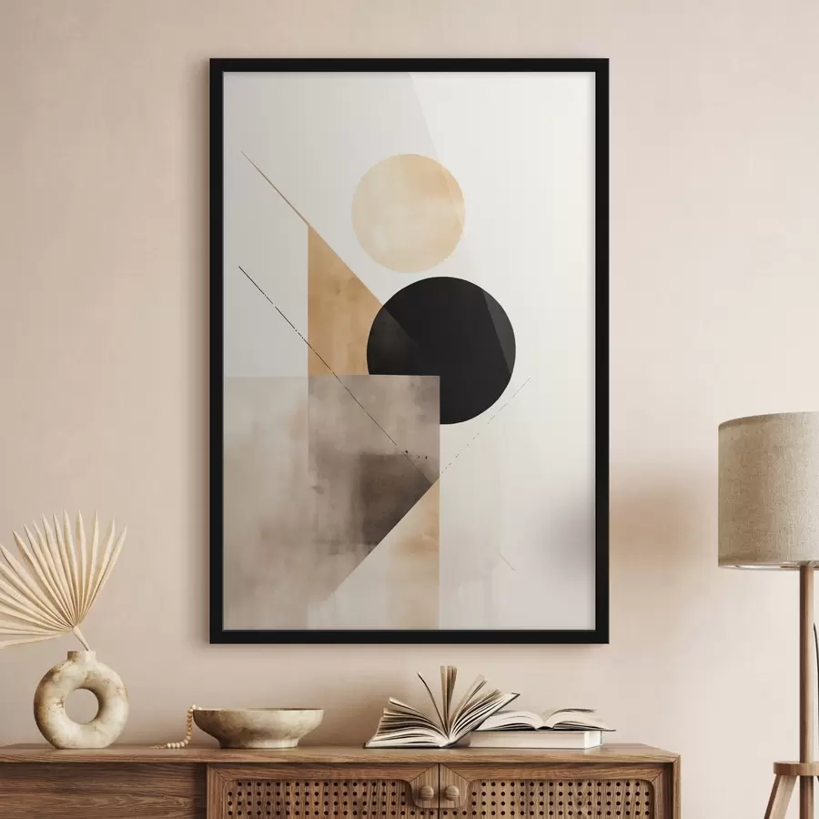 Fototapety Minimálna kompozícia: kruh, trojuholník a roviny f46532