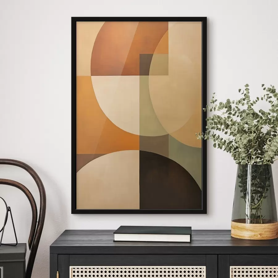 Fototapety Veľké pretínajúce sa tvary v terakotovo-olivových odtieňoch f46533