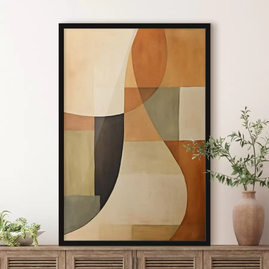 Fototapety Mäkké geometrické polia v teplej prírodnej palete f46538