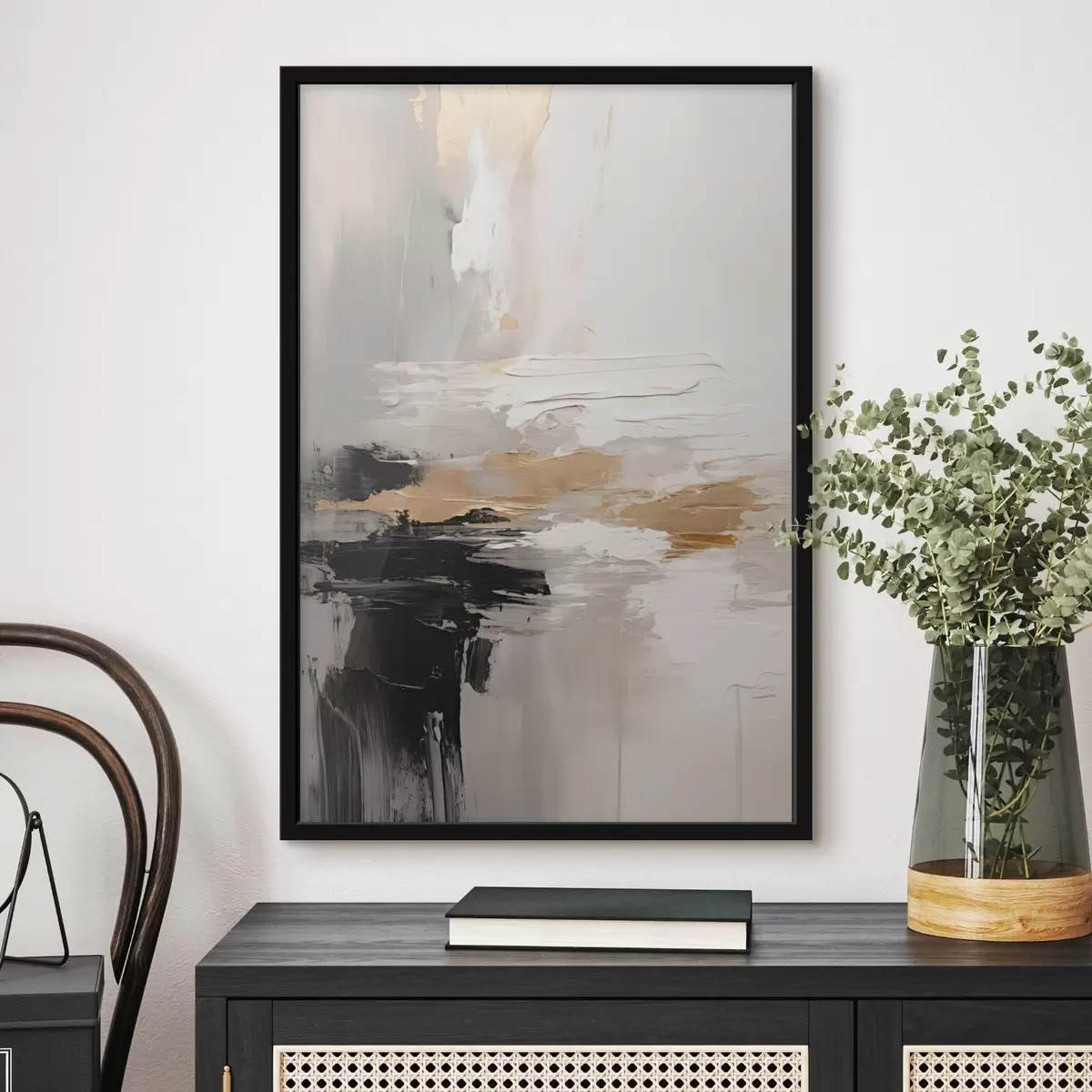 Plagáty Nude-tónované ťahy s kontrastnou čiernou a okrovou vrstvou f46544