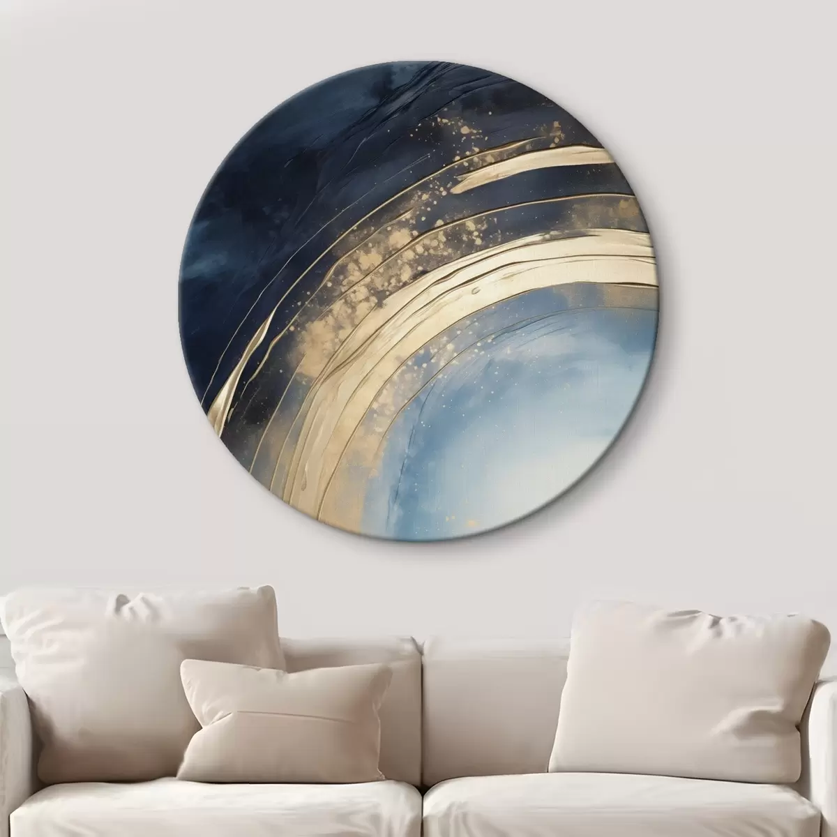 Okrúhle obrazy Rozsiahly prsteň so svetlým stredom a škvrnitou glazúrou r46488