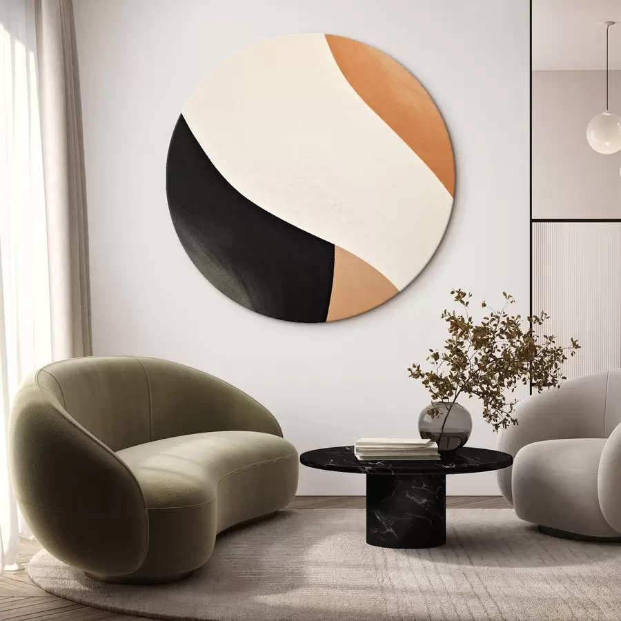 Obraz Výrazná S-krivka v krémovej, čiernej a terakotovej farbe r46495