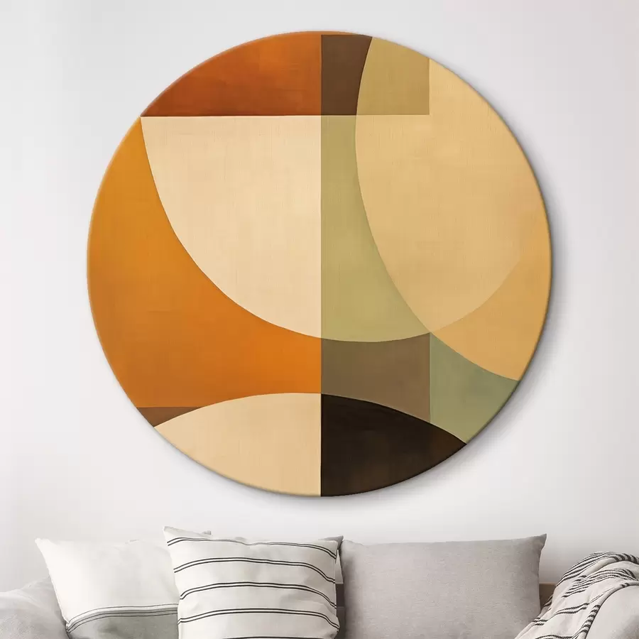 Obraz Veľké pretínajúce sa tvary v terakotovo-olivových odtieňoch r46533