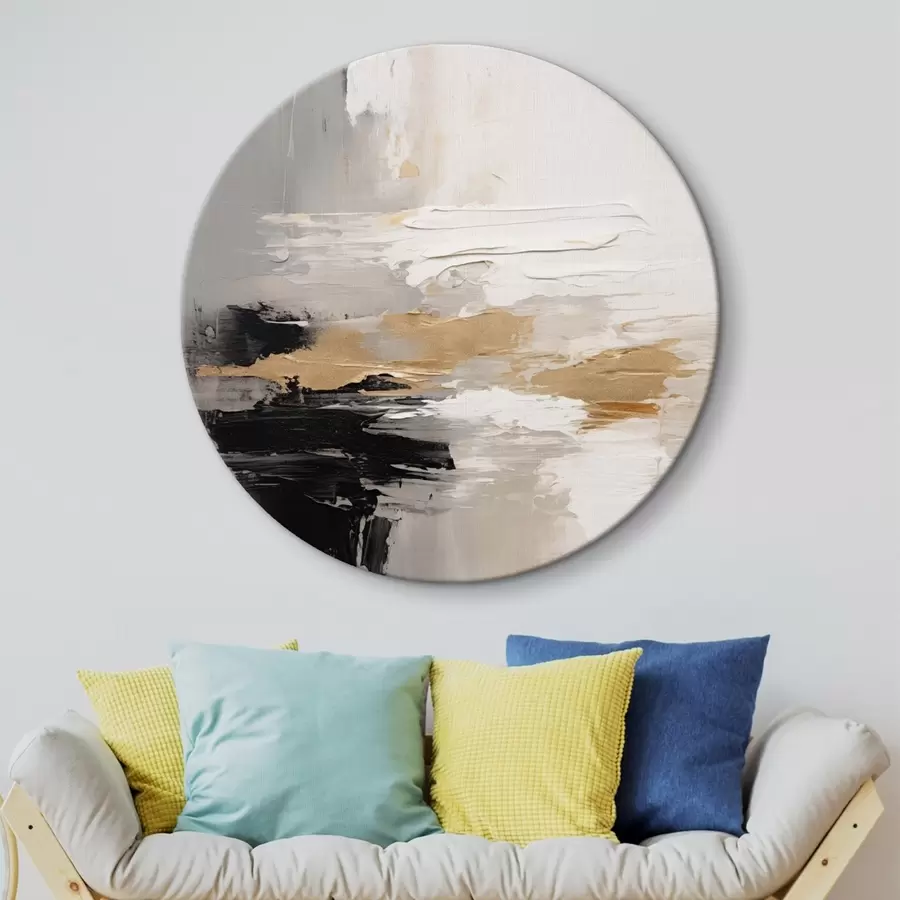 Obraz Nude-tónované ťahy s kontrastnou čiernou a okrovou vrstvou r46544