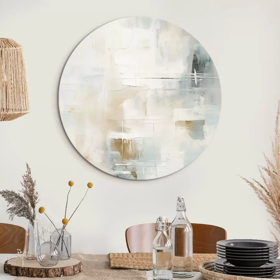 Obraz Vzdušné ťahy modrej a béžovej farby na bielom podklade r46547