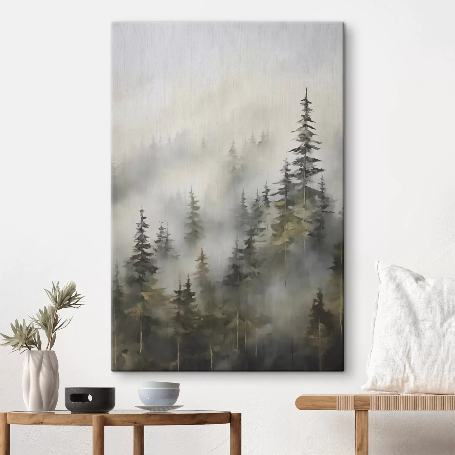 Obraz Les v hmle imitácia maľby s46671