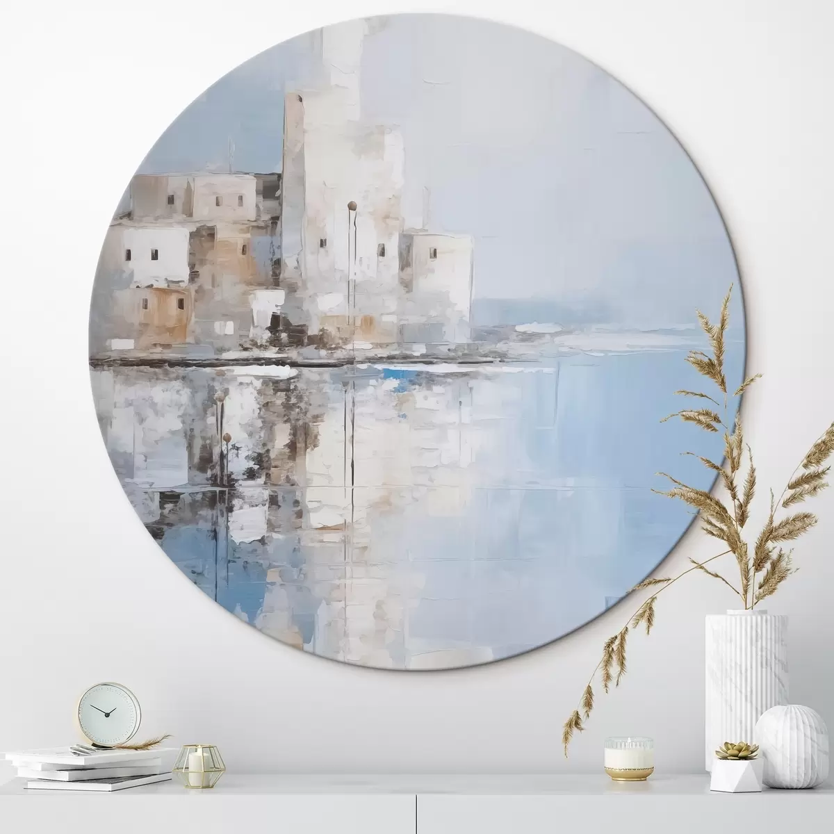 Okrúhle obrazy Abstraktná krajinárska imitácia maľby r46674