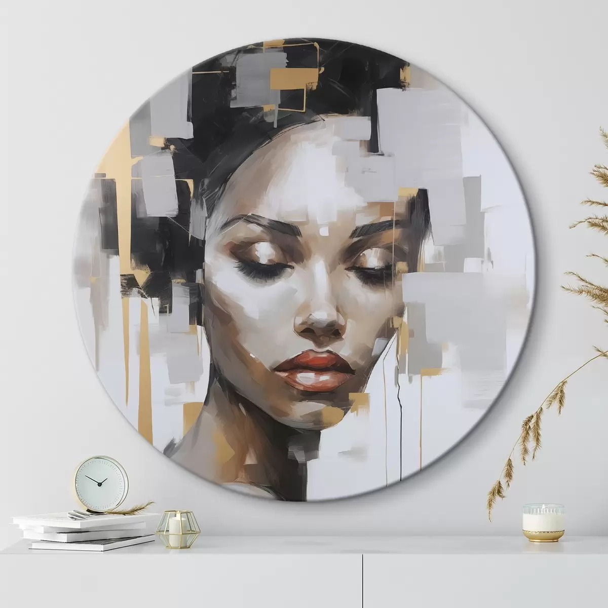 Okrúhle obrazy Abstraktný portrét r46676