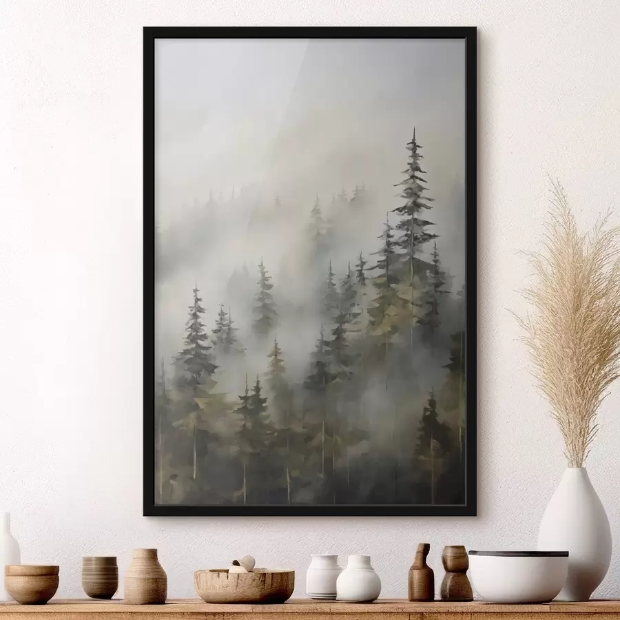 Fototapety Les v hmle imitácia maľby f46671