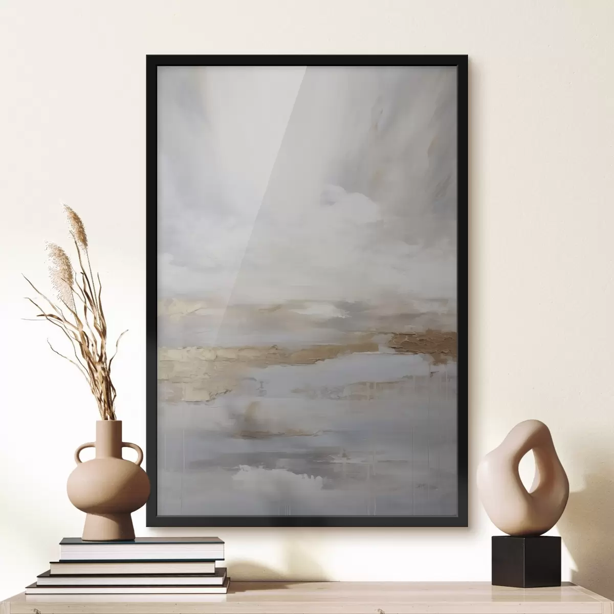 Plagáty Abstraktná kompozícia napodobňujúca maľbu f46678