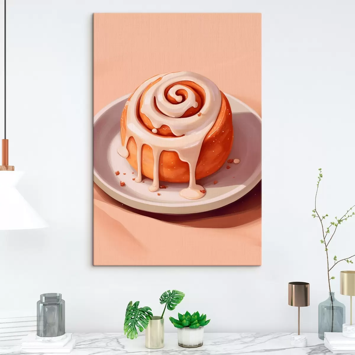 Obraz Škoricový závin s krémovou polevou s46624