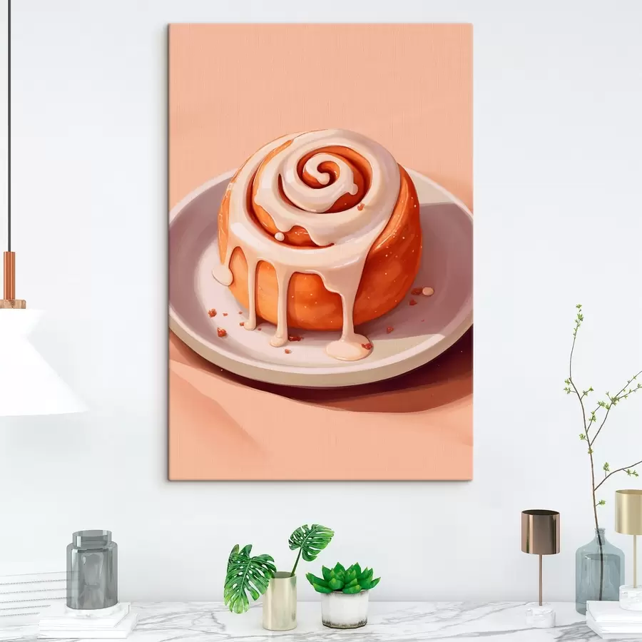 Obraz Škoricový závin s krémovou polevou s46624