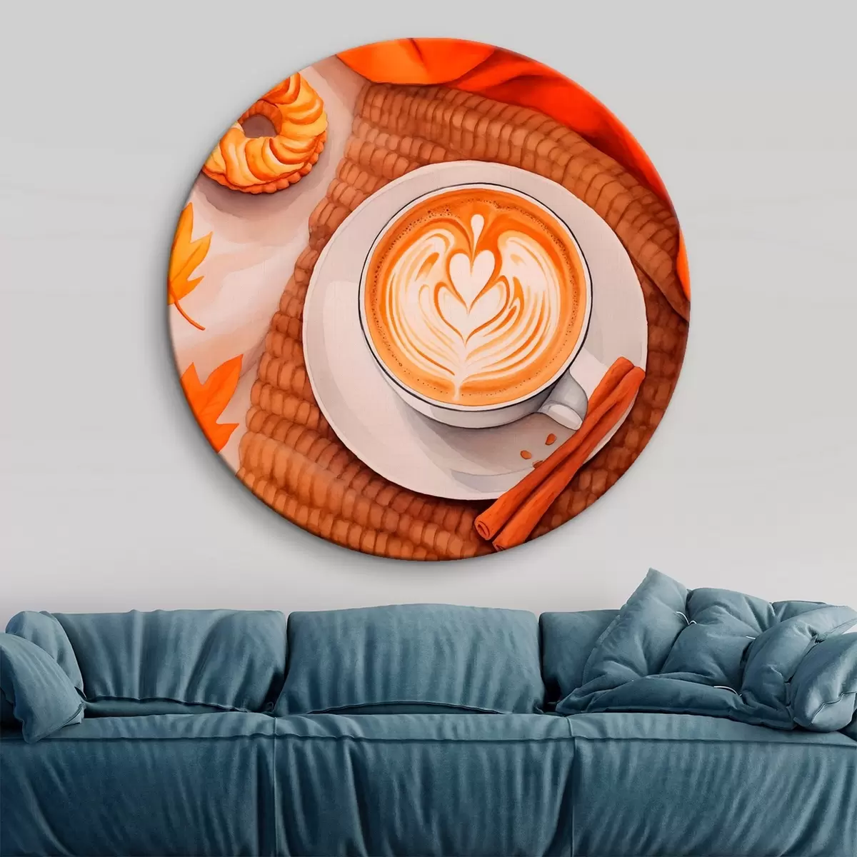 Okrúhle obrazy Jesenné latte r46623