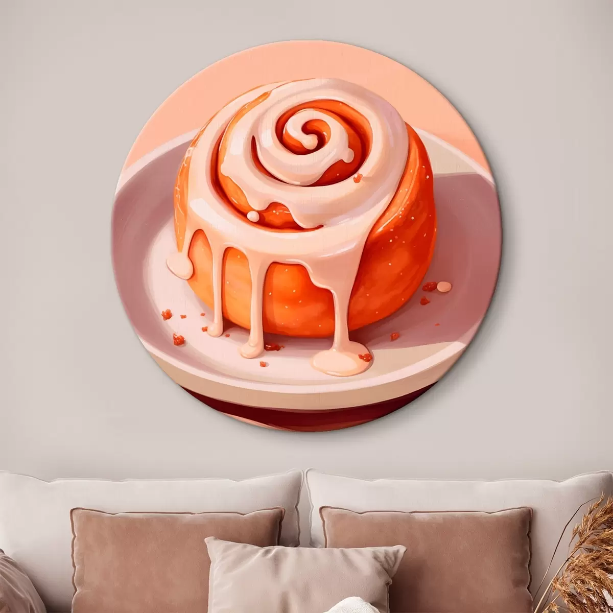 Okrúhle obrazy Škoricový závin s krémovou polevou r46624