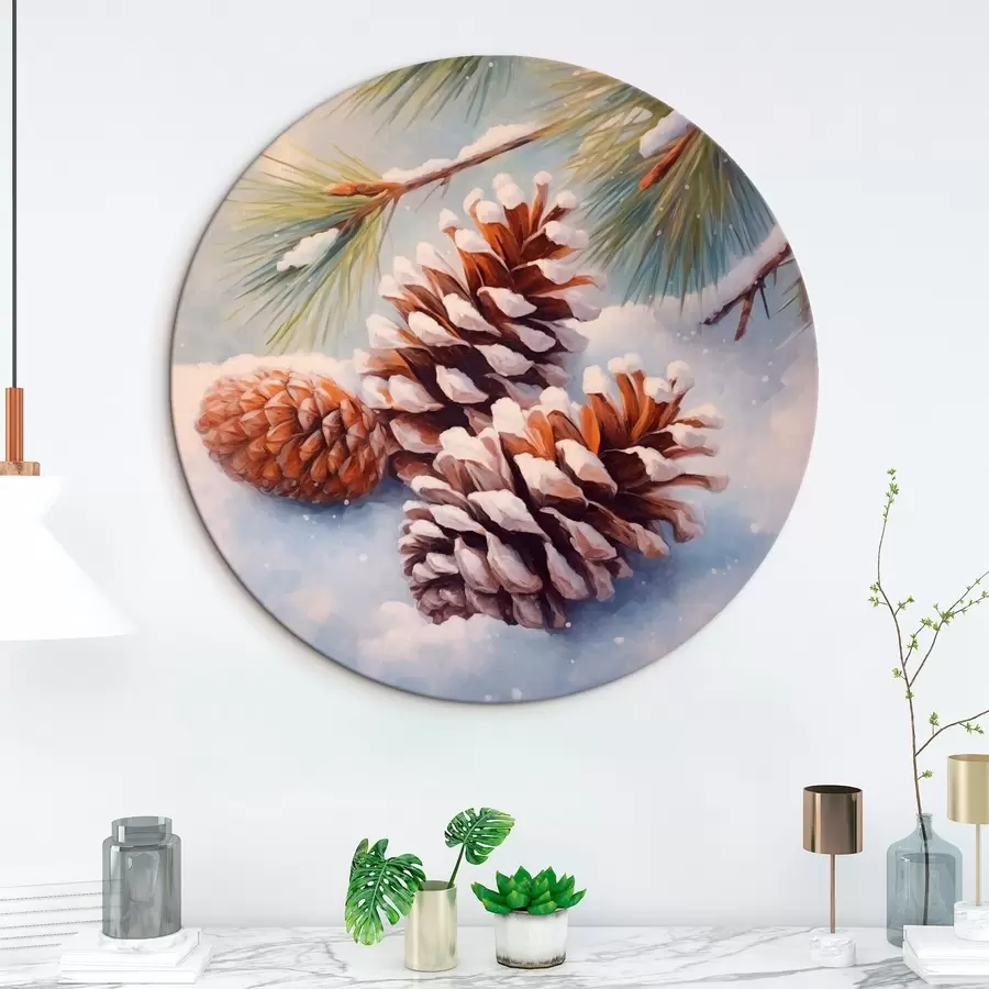 Obraz Snehom pokryté šišky a vetvy r46631