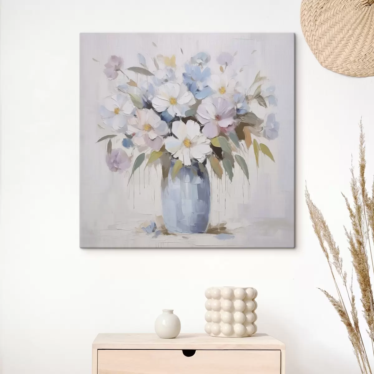 Obraz Kvety vo váze imitácia maľby s46714