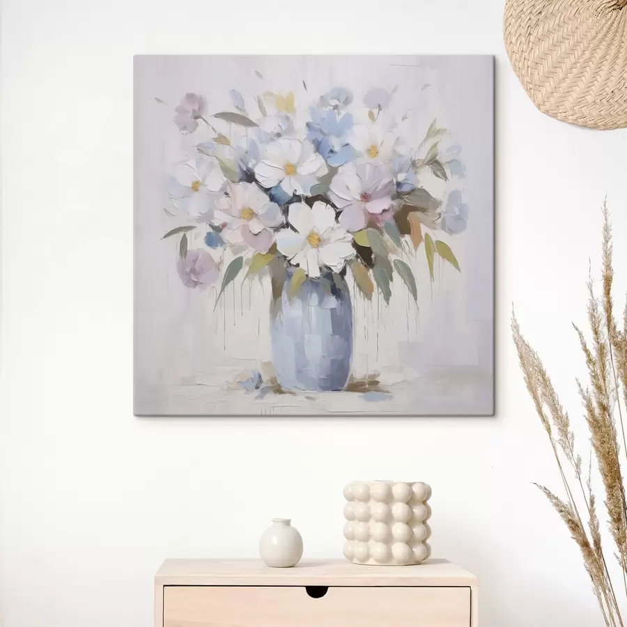 Obraz Kvety vo váze imitácia maľby s46714