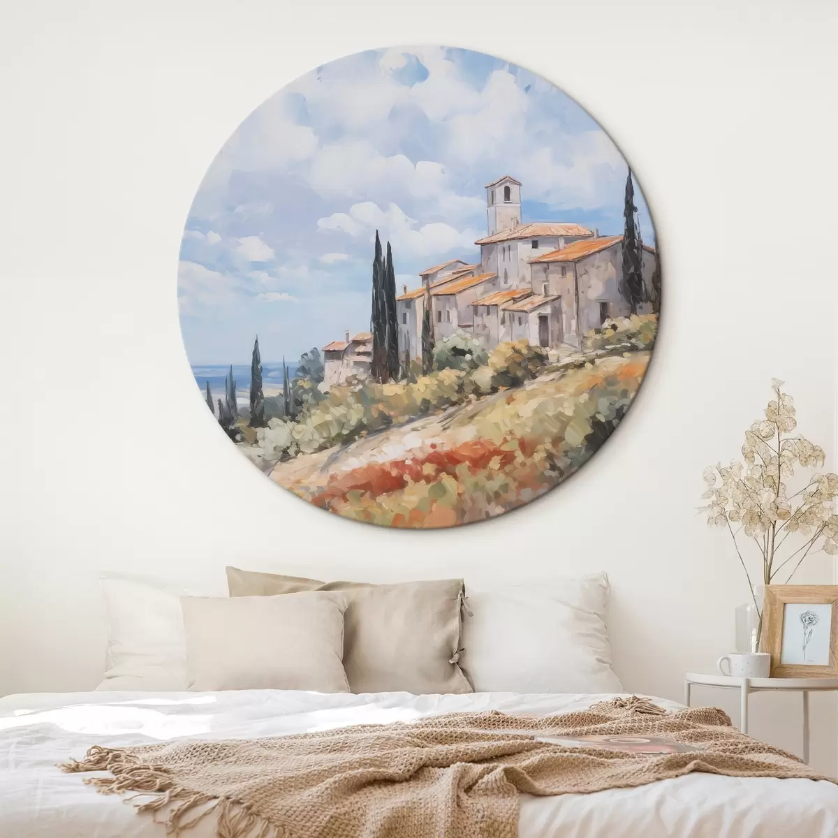 Okrúhle obrazy Imitácia maľby vidieckej krajiny r46716