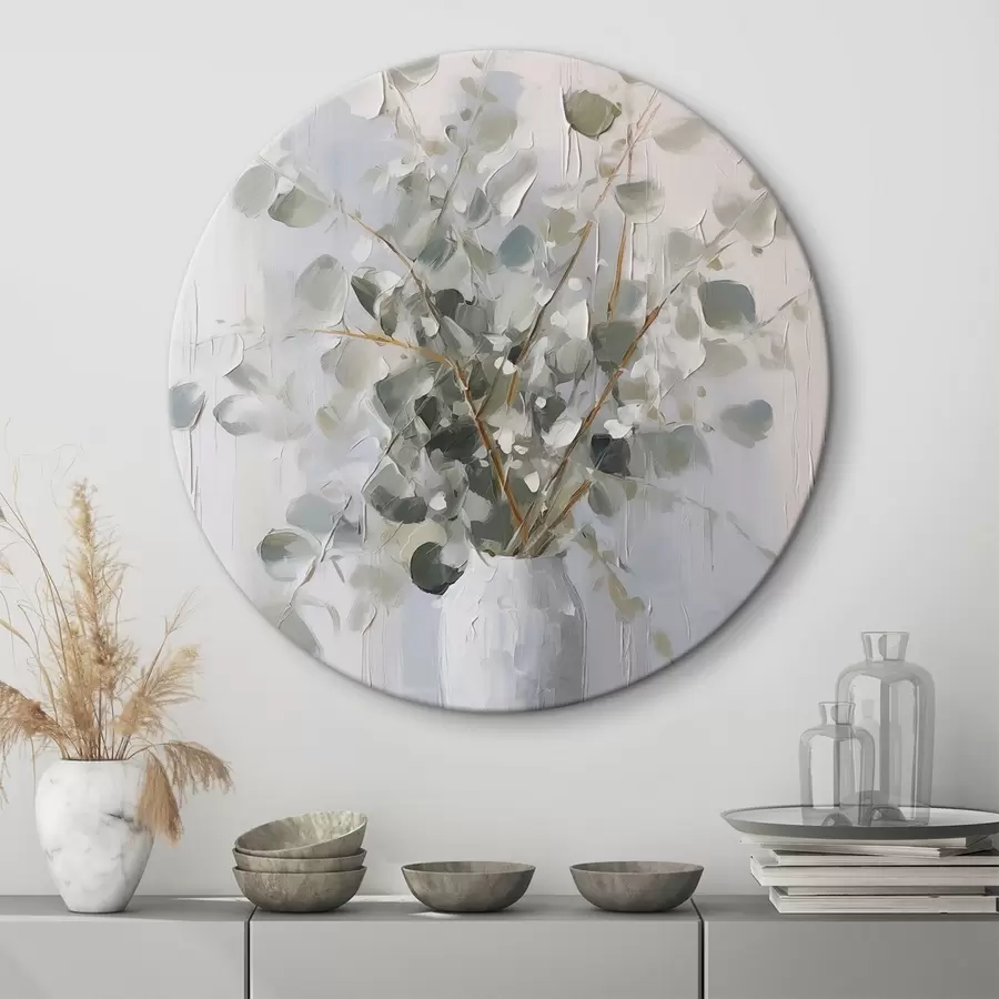 Obraz Vetvy so zeleňou vo váze, imitácia maľby r46720