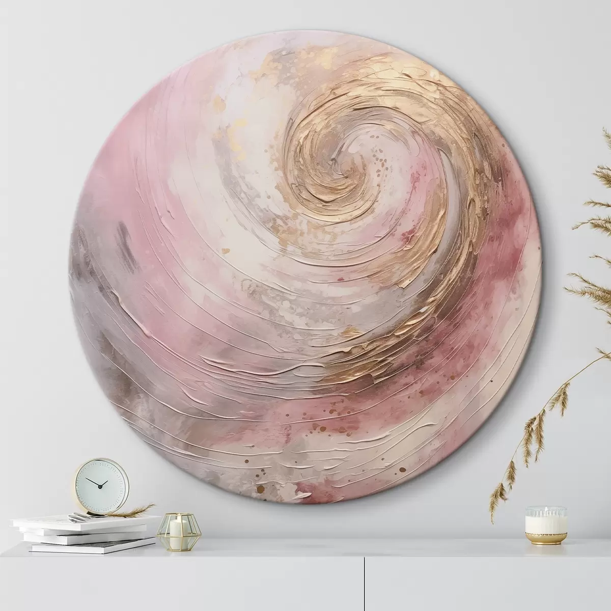 Okrúhle obrazy Abstraktný vír, imitácia maľby r46745