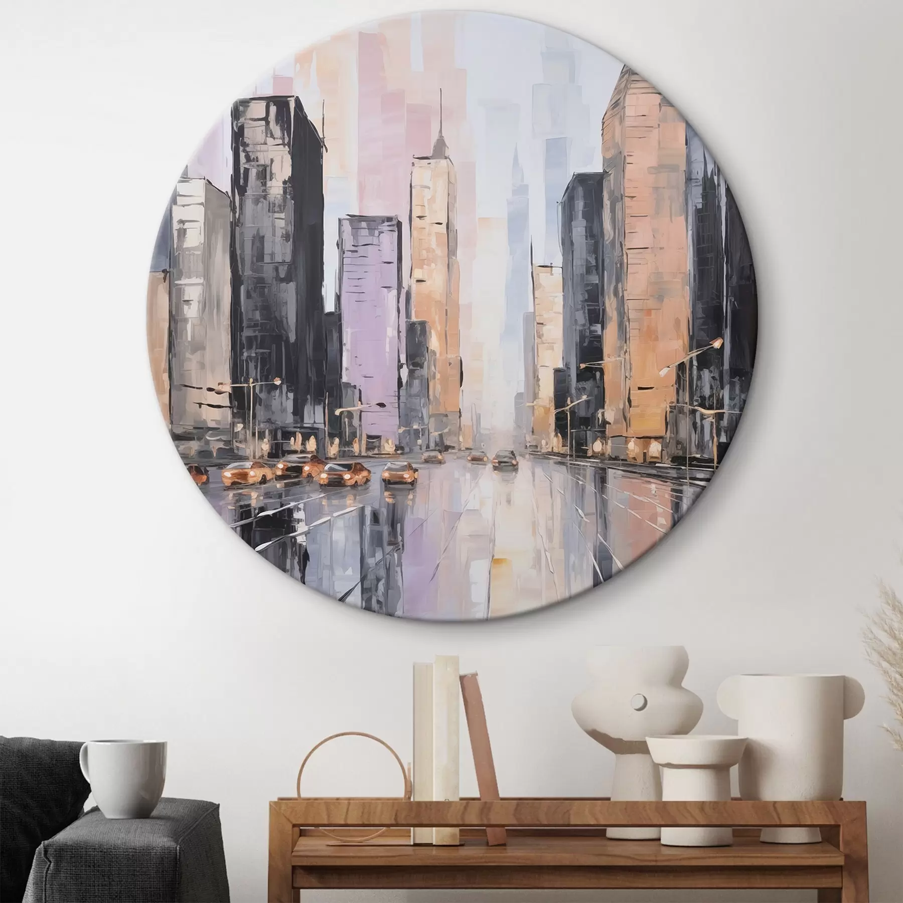 Obraz Abstraktná imitácia mestského panorámatu v maľbe r46753