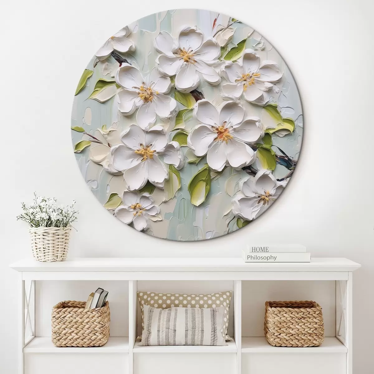 Okrúhle obrazy Kvety imitácia maľby r46754