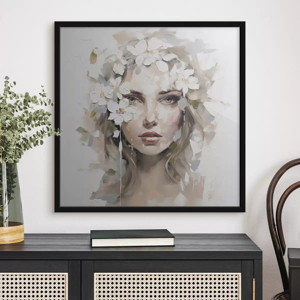 Plagáty Abstraktný portrét imitujúci maľbu f46749