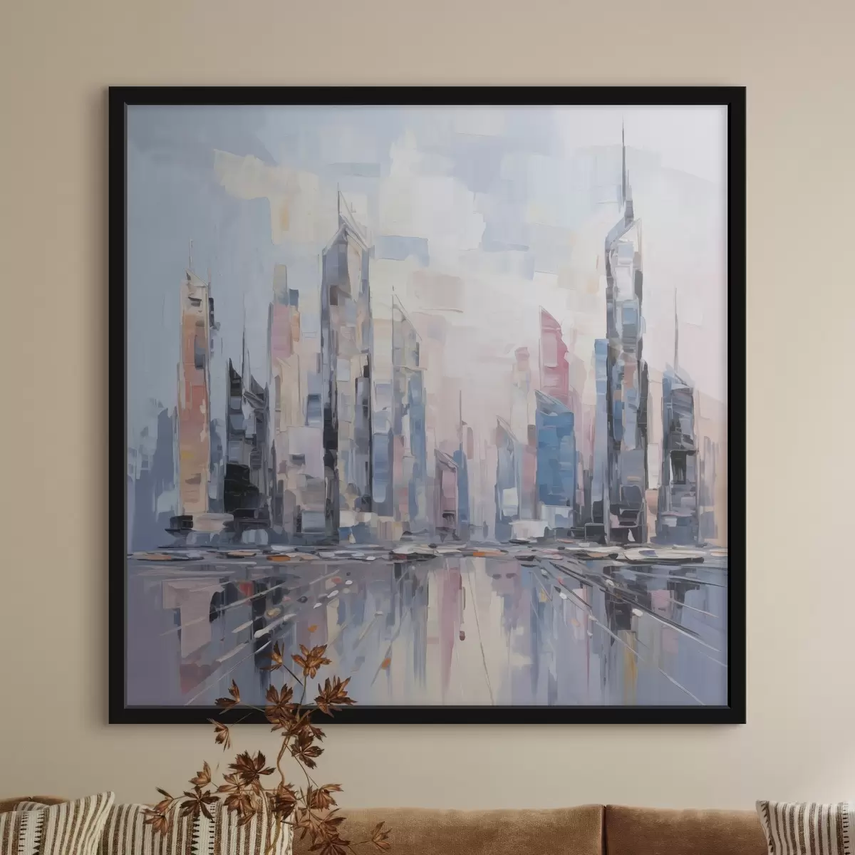 Plagáty Abstraktná mestská imitácia maľby f46752