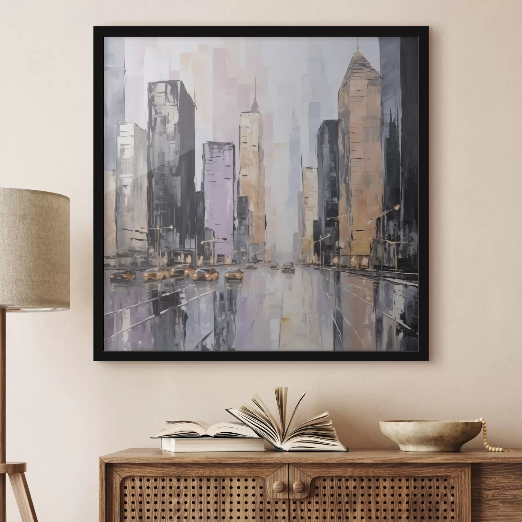 Fototapety Abstraktná imitácia mestského panorámatu v maľbe f46753