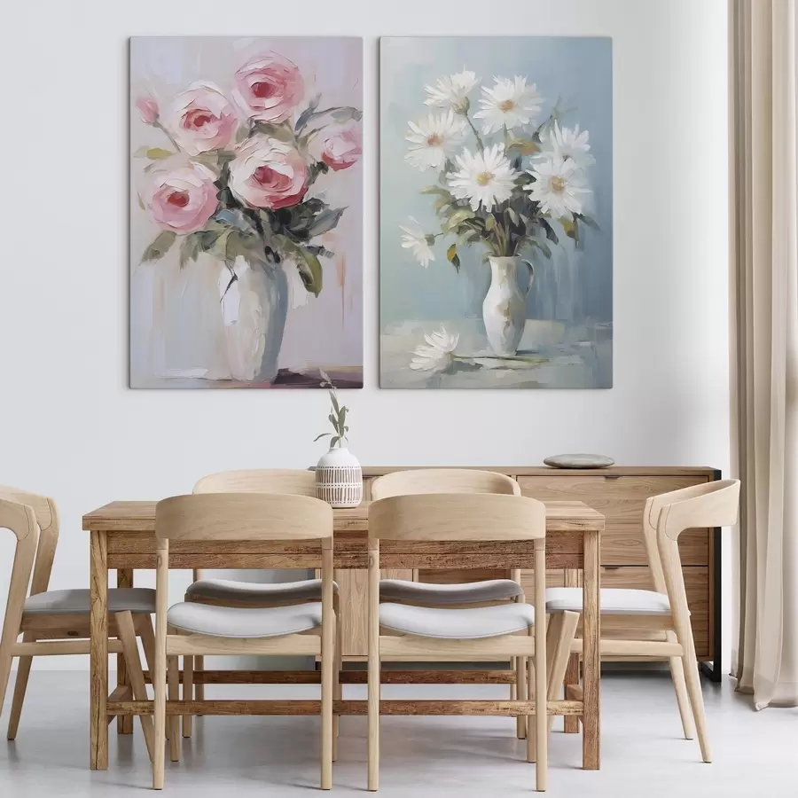 Obraz Kvety vo váze imitácia maľby m01027