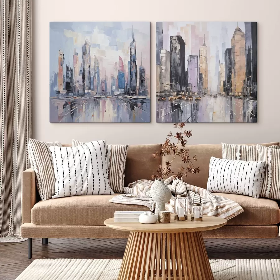 Obraz Abstraktná mestská imitácia maľby m01032