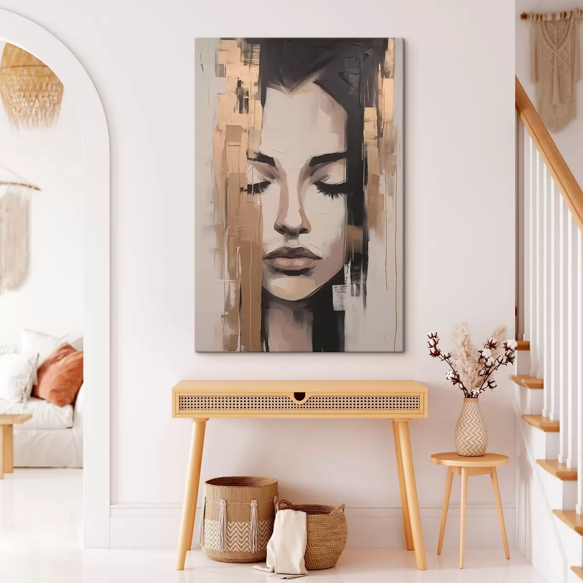 Obraz Portrét ženy. Abstraktné ťahy štetcom s46733