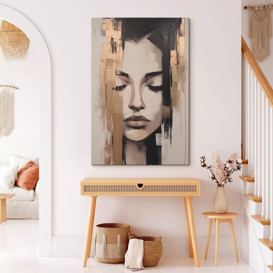 Obraz Portrét ženy. Abstraktné ťahy štetcom s46733