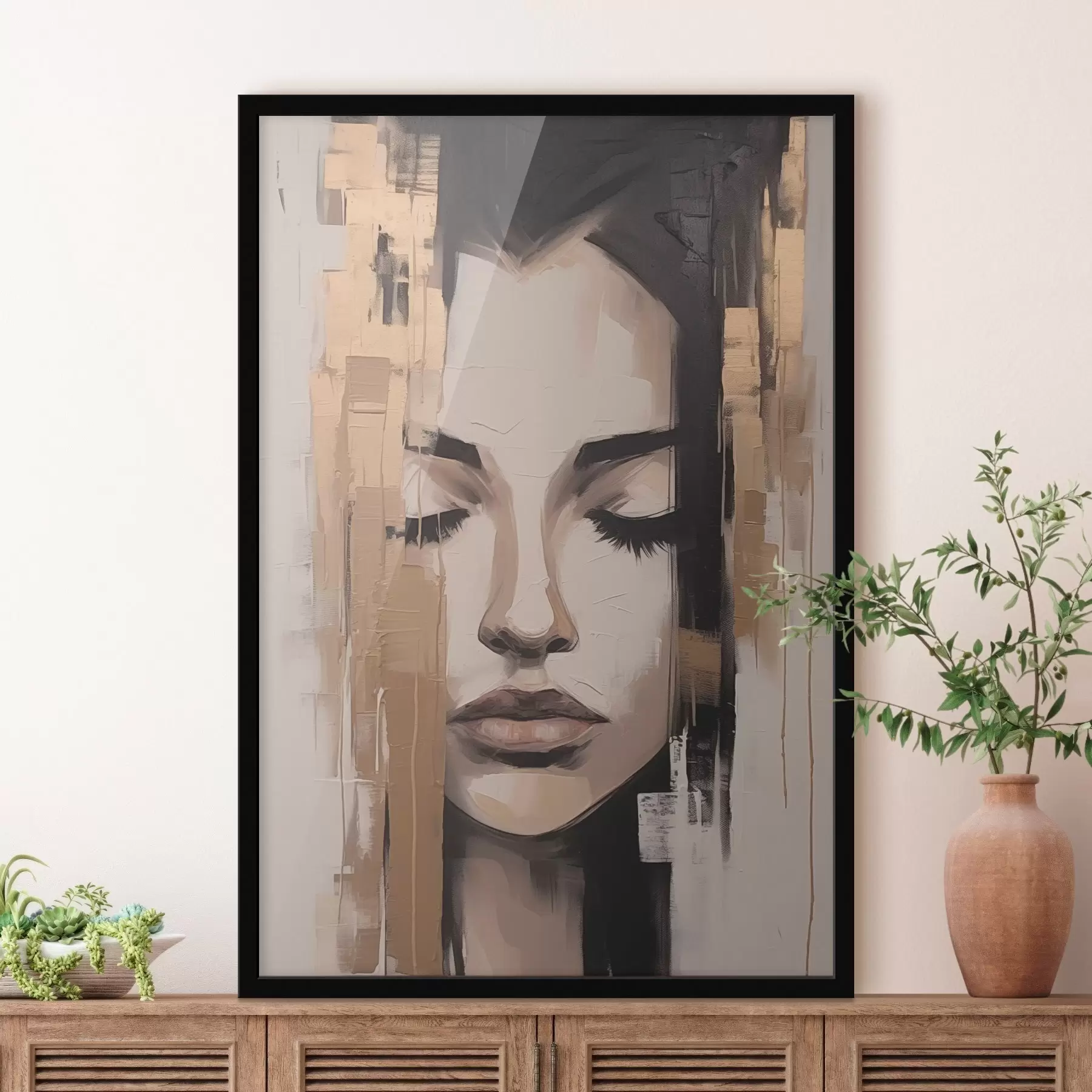 Fototapety Portrét ženy. Abstraktné ťahy štetcom f46733