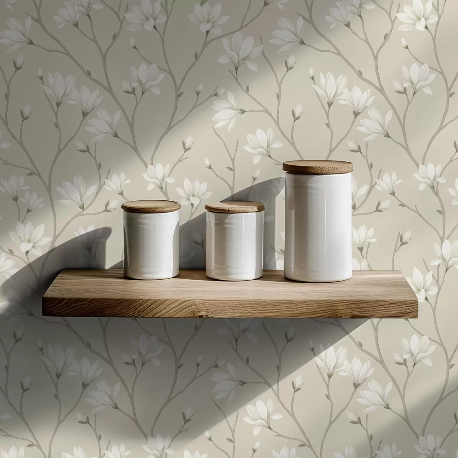 Fototapety Ľahké magnólie na štíhlych béžových vetvách a00890