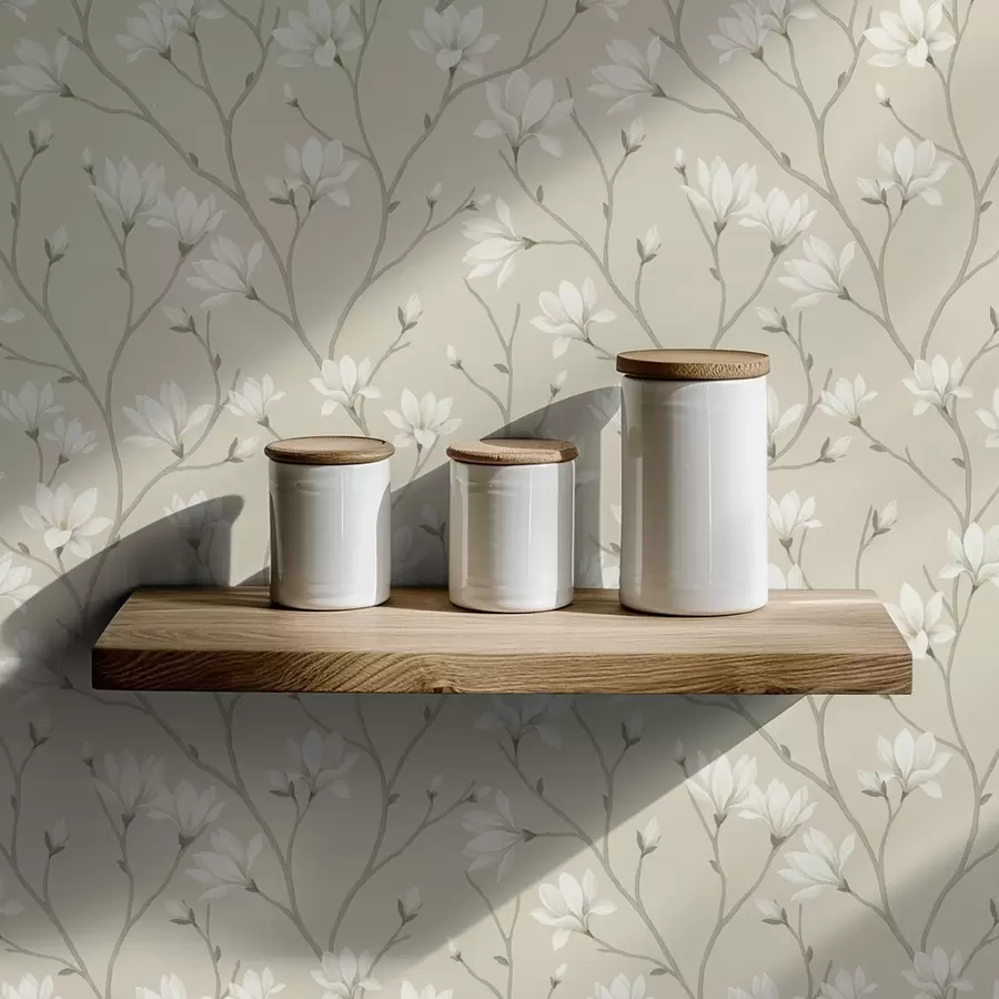 Fototapety Ľahké magnólie na štíhlych béžových vetvách a00890