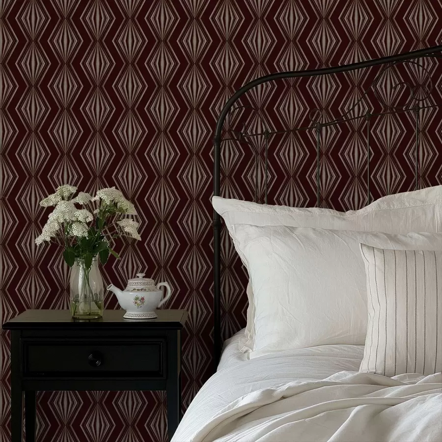 Fototapety Diamantový geometrický vzor na vínovo-hnedom pozadí a00925v1