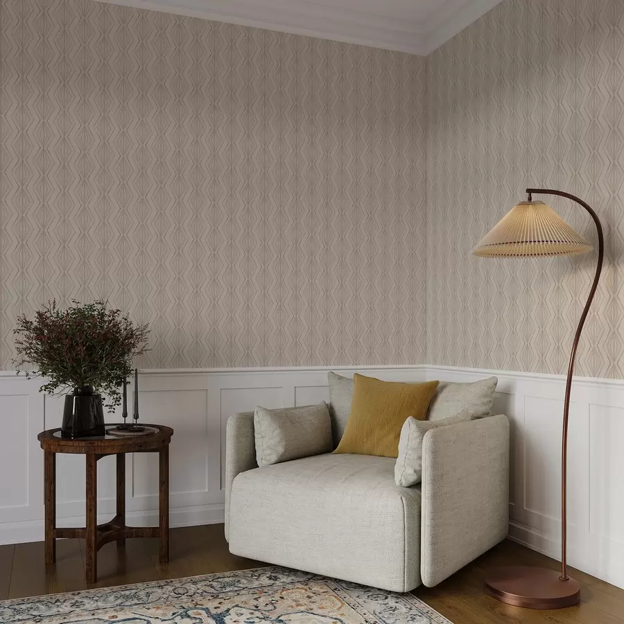 Fototapety Ľahký diamantový ornament v pokojných béžových odtieňoch a00925v2