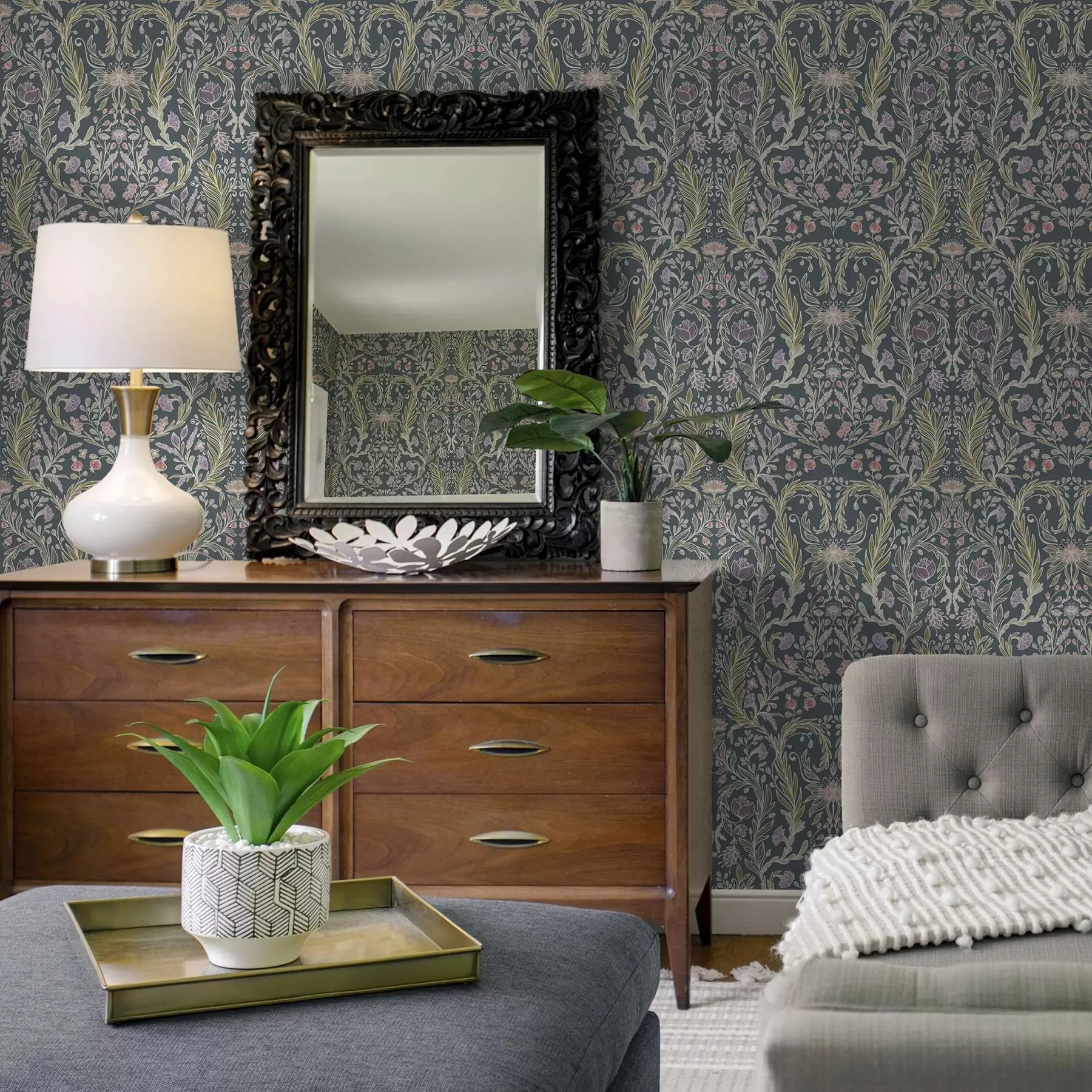 Fototapety Rovnaký ornament na chladnom šedo-modrom pozadí a00928v1