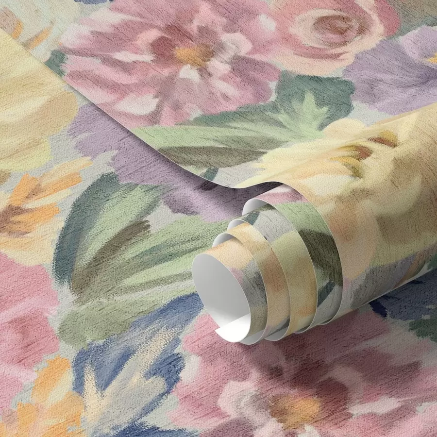 Fototapety Pastelové rozmazané kvety, jemná farebná paleta a00954